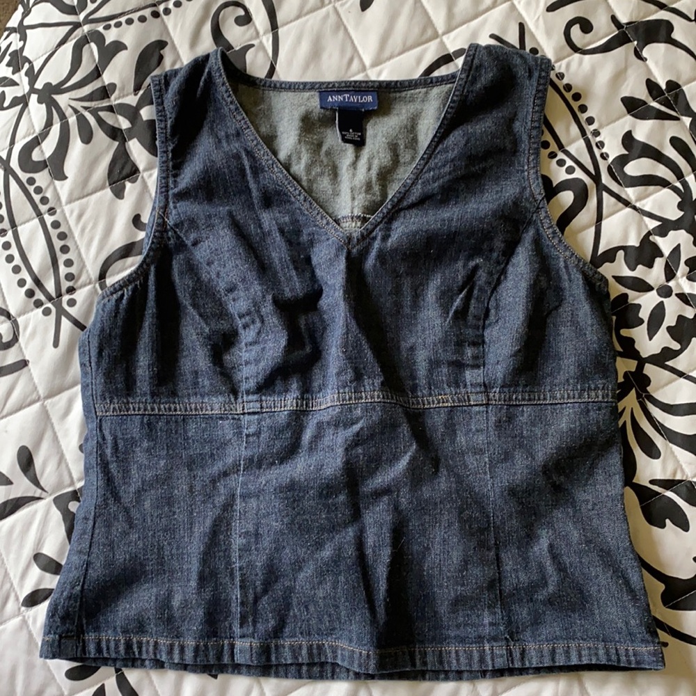 Ann Taylor denim sleeveless top